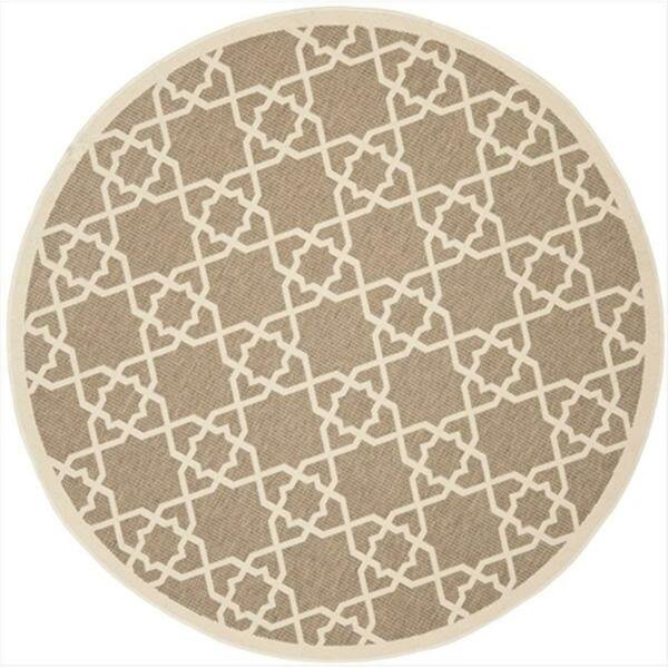 6 Ft. -7 In. X 6 Ft. -7 In. Round Indoor-Outdoor Courtyard- Brown And Beige- Machine Made Rug, Safavieh, Mfr#: CY6032-242-7R